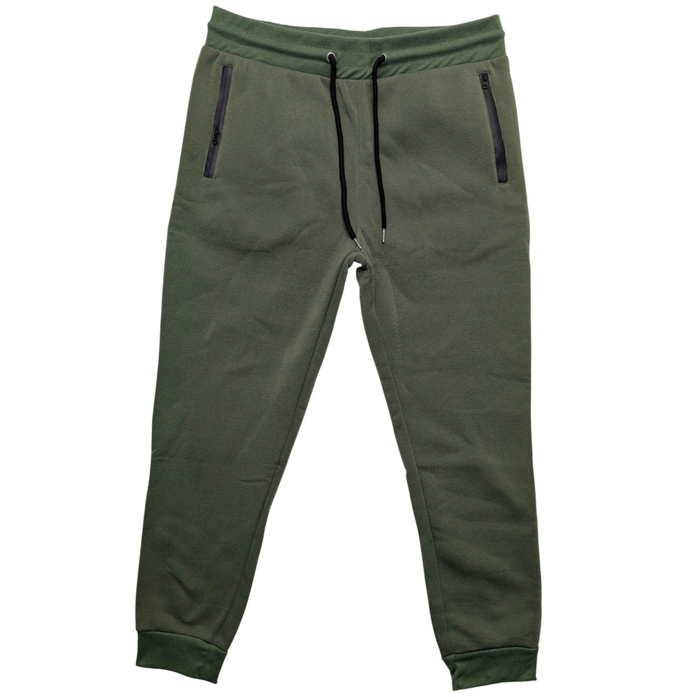 NWT Pure Champ Joggers Mens Large Olive Green Fleece Sweatpants MFJ-300